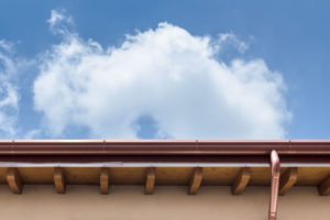 Roof with blue sky above
